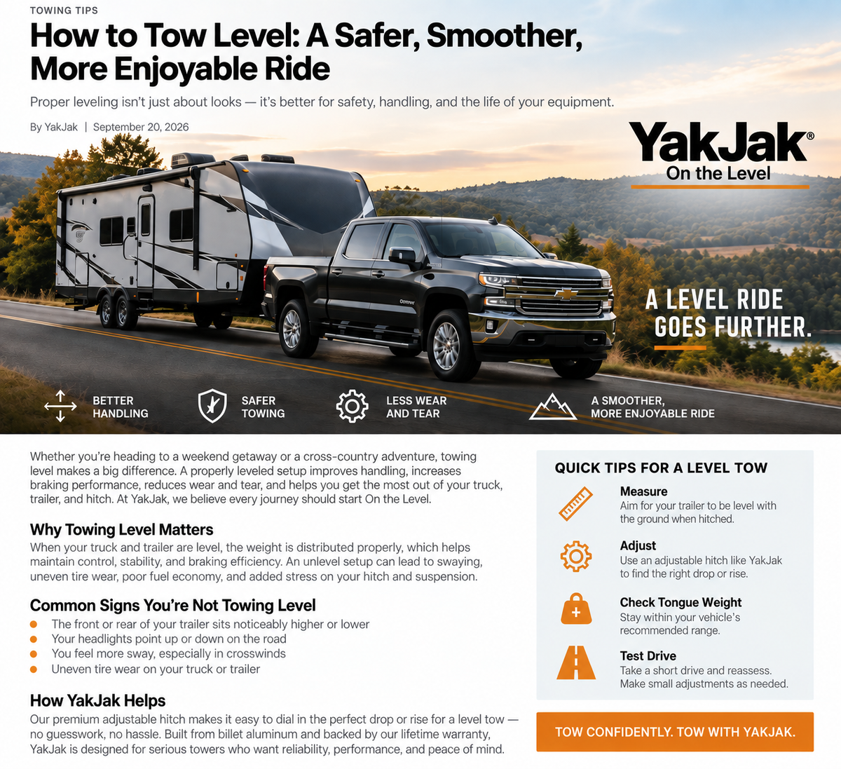 How to Tow Level: A Safer, Smoother, More Enjoyable Ride