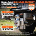 Premium Billet Aluminum Adjustable Dual-Ball Hitch 6"